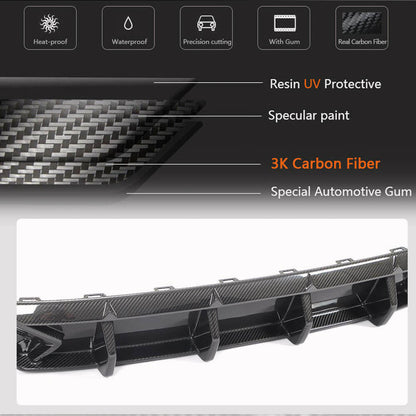 Rear Bumper Diffuser Dry Carbon Fiber for Audi A6 C8 2018- - image 3