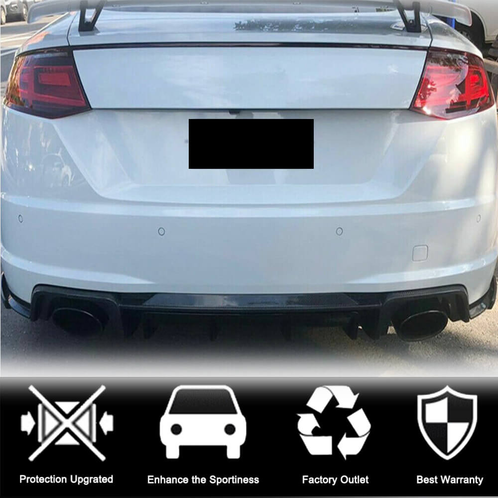 Rear bumper diffuser (for RS, 2016-2019, Dry carbon) for Audi TT 2014-2023 - image 3