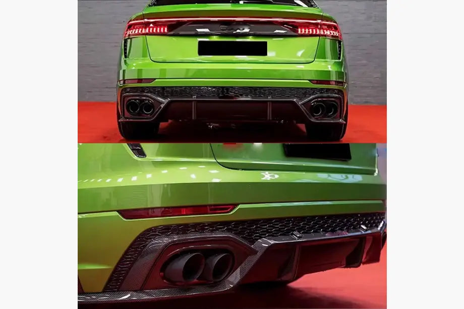 Rear Bumper Diffuser (2020-2023, Carbon) for Audi Q8 2018- - image 3