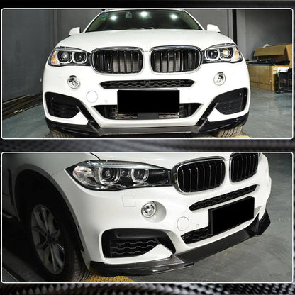 Front Bumper Lip (for M-Sport, Carbon) for BMW X6 F-16 2014-2019 - image 5