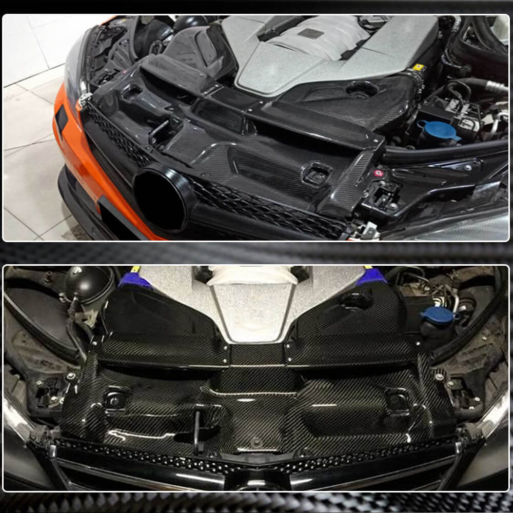Cold Air Intake System Housing with Cover (Dry Carbon) for C63 AMG 2012-2014 for Mercedes C-class W204 2007-2015 - image 3