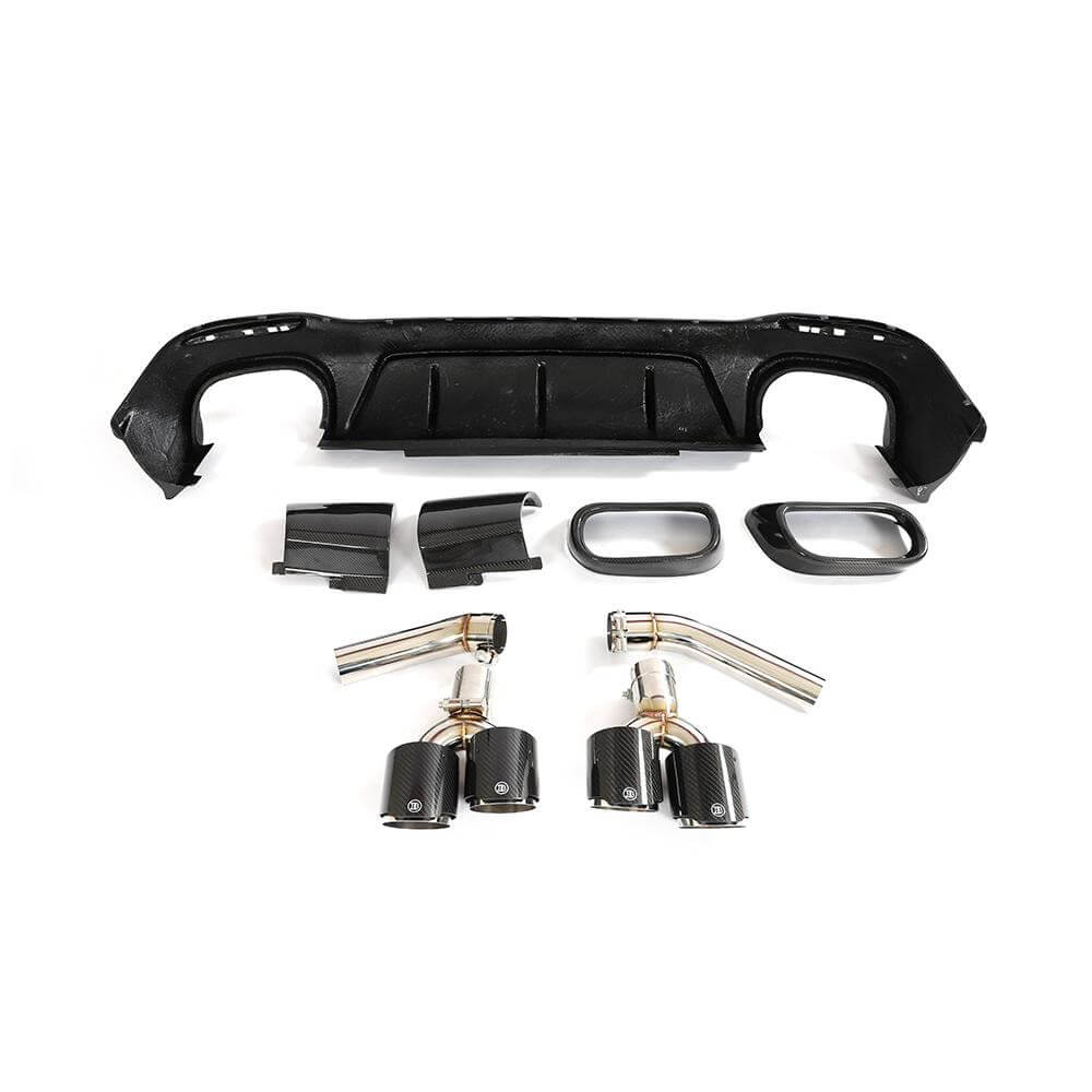 Rear bumper diffuser (for GLE63 AMG 2019-2023, Carbon) for Mercedes GLE W167 - image 3