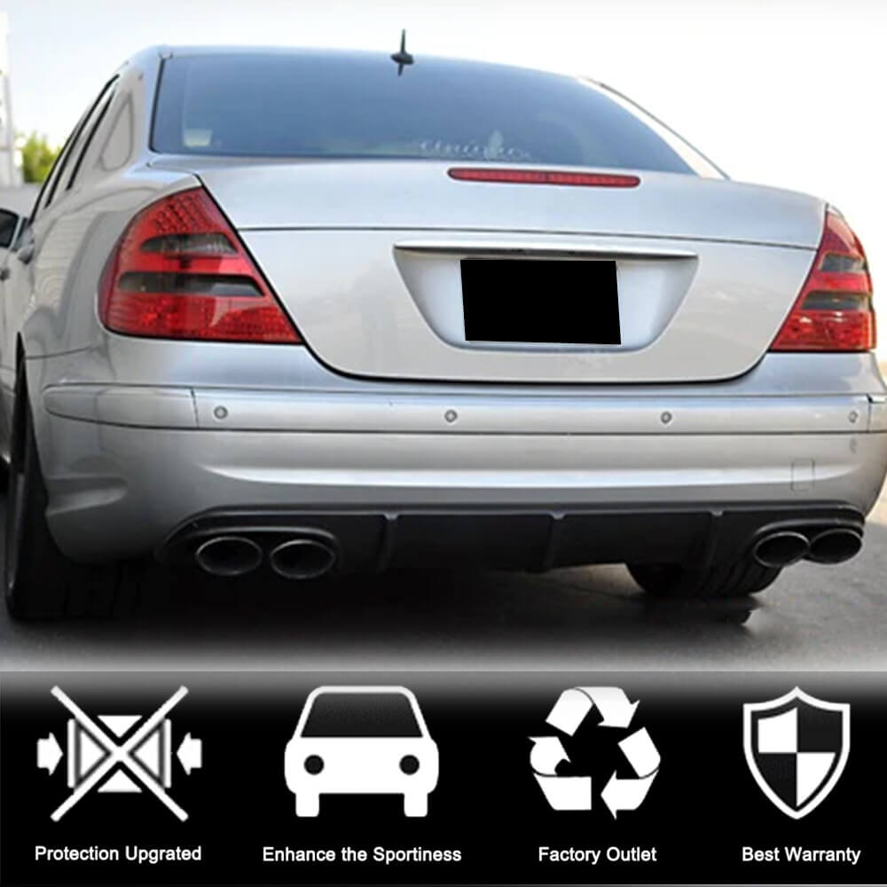 Rear bumper diffuser (for E55 AMG 2003-2006, Carbon) for Mercedes E-class W211 2002-2009 - image 3