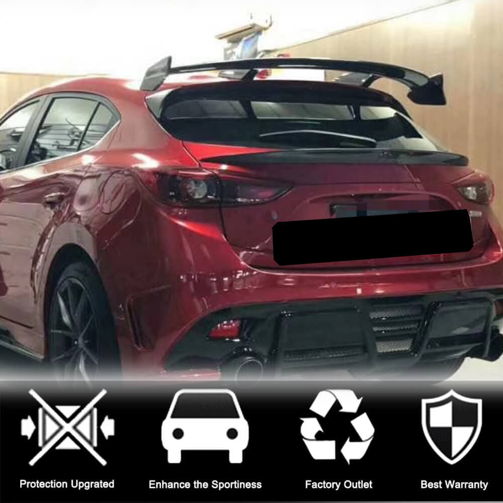 Spoiler V2 (HB, Carbon) for Mazda 3 2013-2019 - image 3