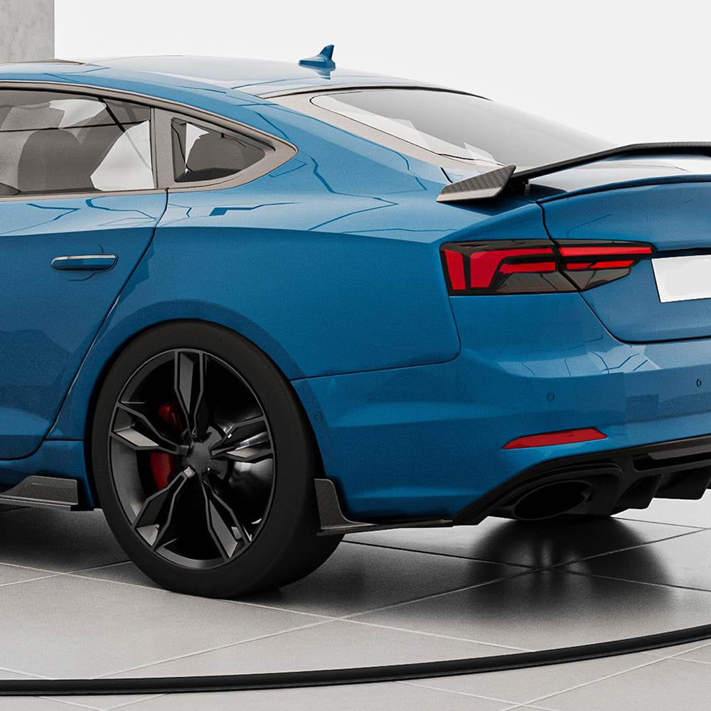 Rear Bumper Extensions Flap (for S-Line 2016-2020, Carbon) for Audi A5 2016-2025 - image 3
