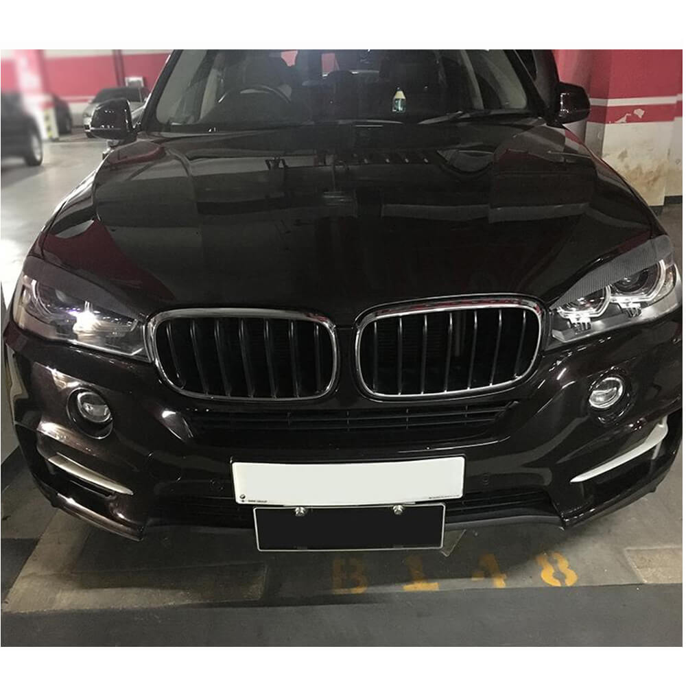 Headlight Eyebrows Lamp Eyelids Dry Carbon Fiber V2 for BMW X5 F-15 2013-2018 - image 3