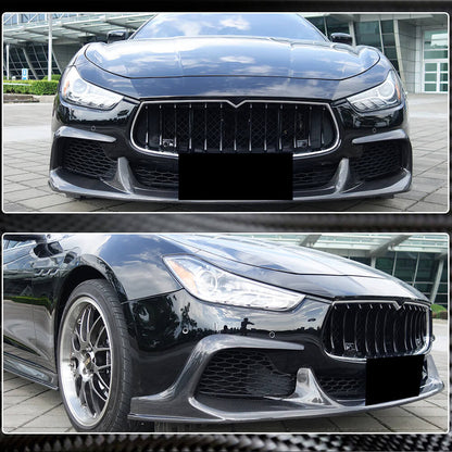 Front Bumper Lip V1 (for Base/S/S Q4 2013-2017, Carbon) for Maserati Ghibli 2013-2023 - image 3