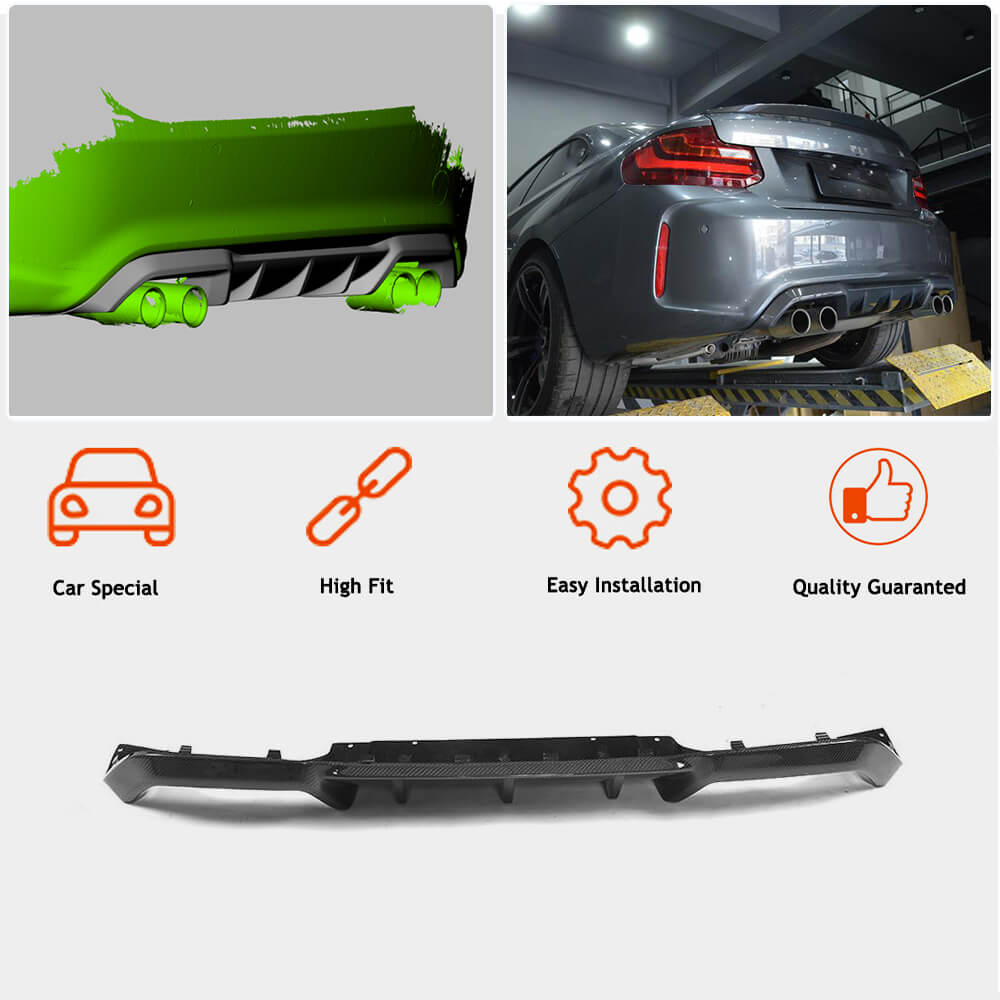 Rear Diffuser V5 for F87 M2/M2C, Carbon for BMW 2 Series F22/F23 2014-2021 - image 3
