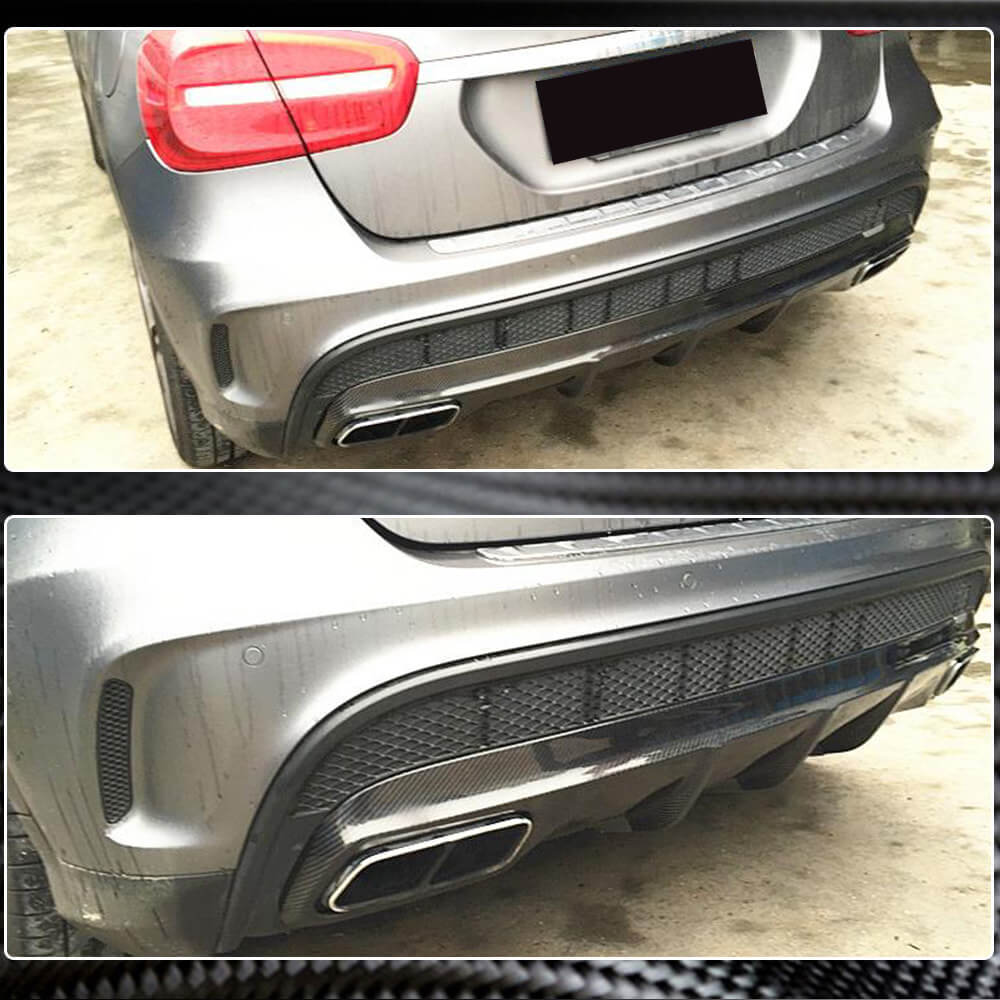 Rear bumper diffuser (for GLA45 AMG, Carbon) for Mercedes GLA X156 2014-2019 - image 3