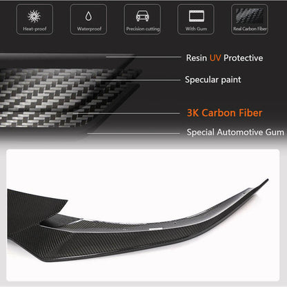 Front Bumper Lip V1 (2021+, Carbon) for Tesla Model S 2012– - image 3