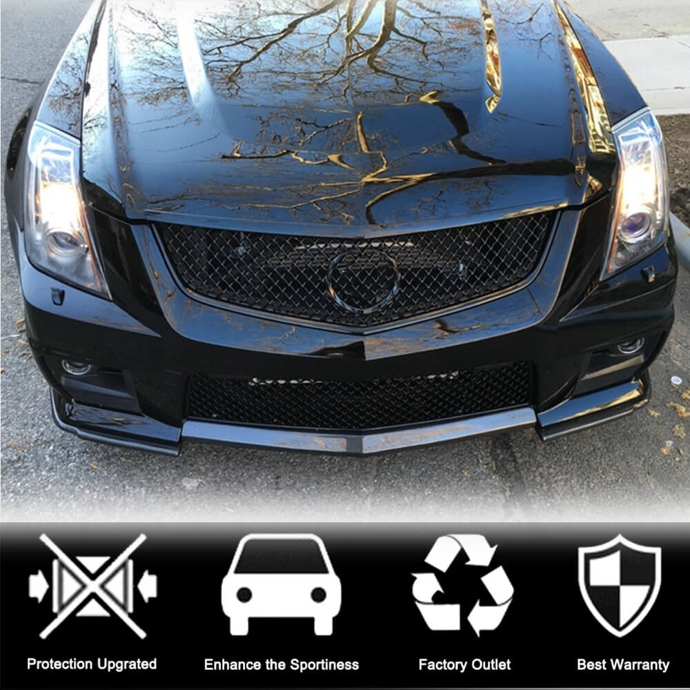 Lip V2 front bumper cover (for CTS V Coupe, Carbon) for Cadillac CTS 2007-2014 - image 3