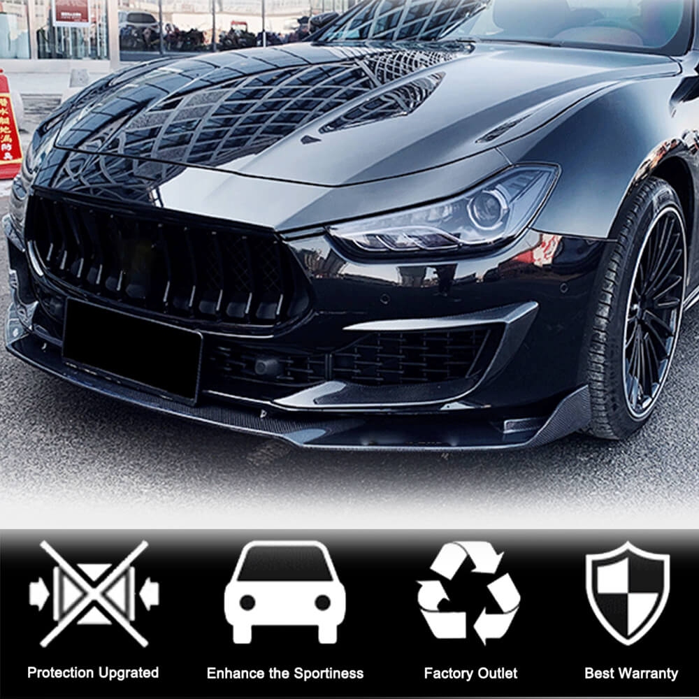 Carbon Front Bumper Covers (for Base 2018-2020) for Maserati Ghibli 2013-2023 - image 3