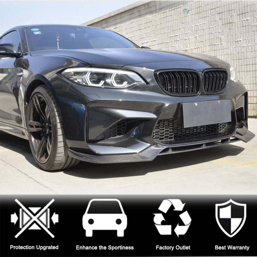 Front Lip V2 for F87 M2, Carbon for BMW 2 Series F22/F23 2014-2021 - image 3
