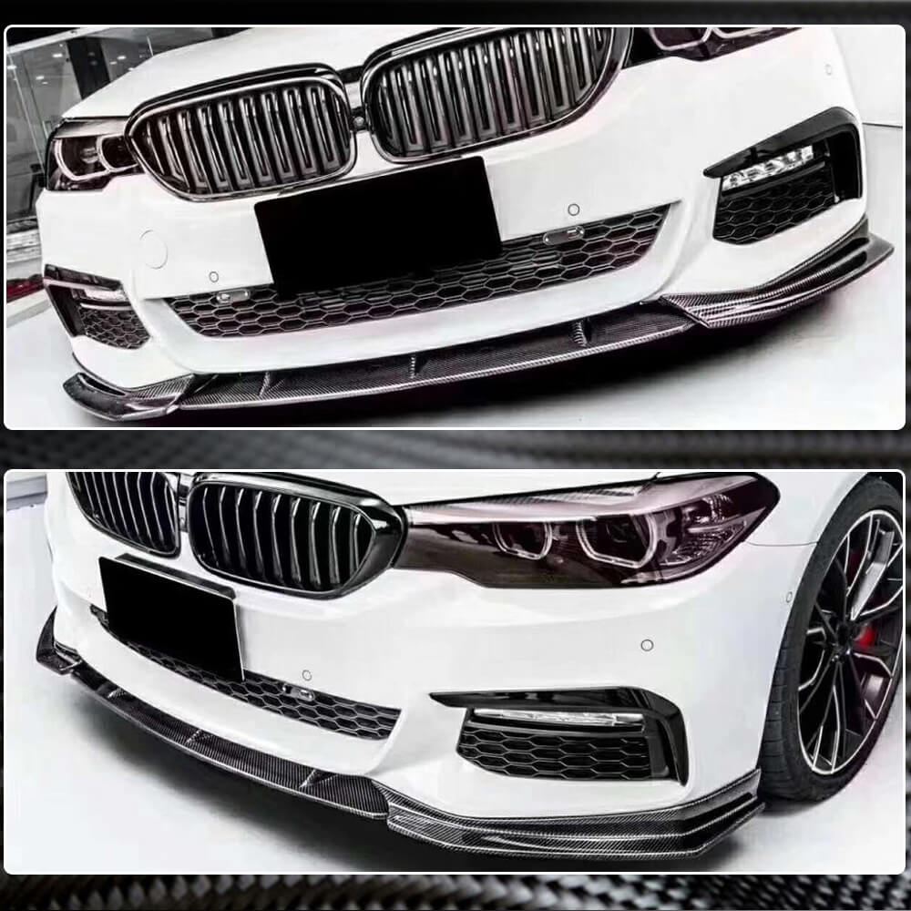 Front Bumper Lip V4 for M-Sport 2017-2020 Carbon for BMW 5 Series G30/G31 2017-2023 - image 3