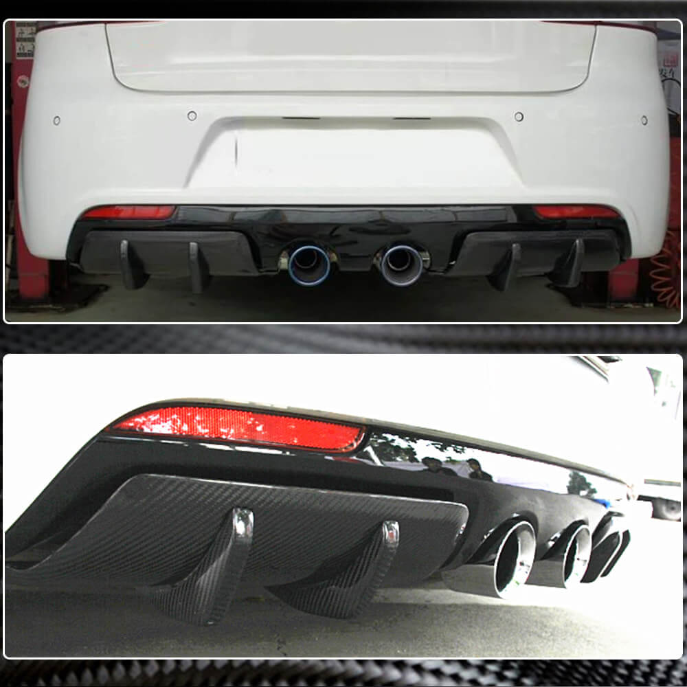 Rear Bumper Diffuser V2 for R/R20 HB 2010-2013, Carbon for Volkswagen Golf 6 2008-2014 - image 3