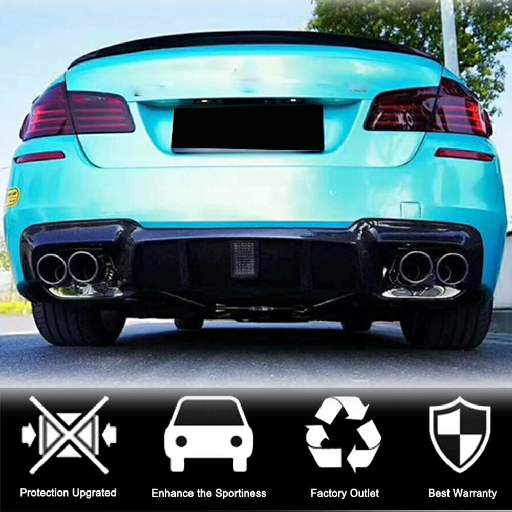 Rear Bumper Diffuser Carbon Fiber V3 (M-Sport) for BMW 5 series F-10/11/07 2010-2016 - image 3