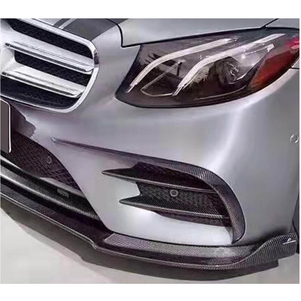 Covers on the front bumper V2 (for E43 AMG 2016-2019, Carbon) for Mercedes E-class W213 2016-2023 - image 3