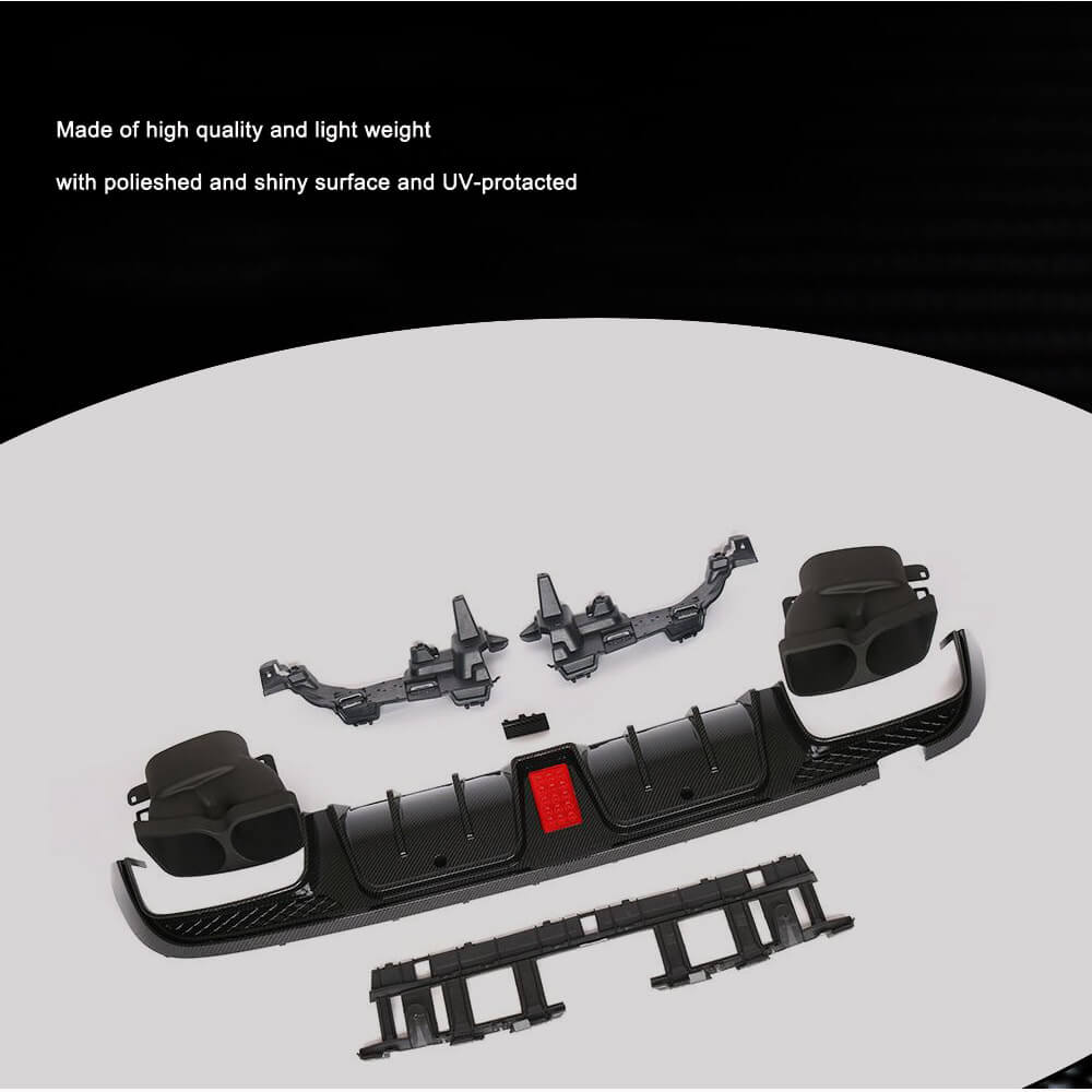Rear bumper diffuser with nozzles (for SD C43 AMG 2015-2019, Carbon) for Mercedes C-class W205 2014-2021 - image 3