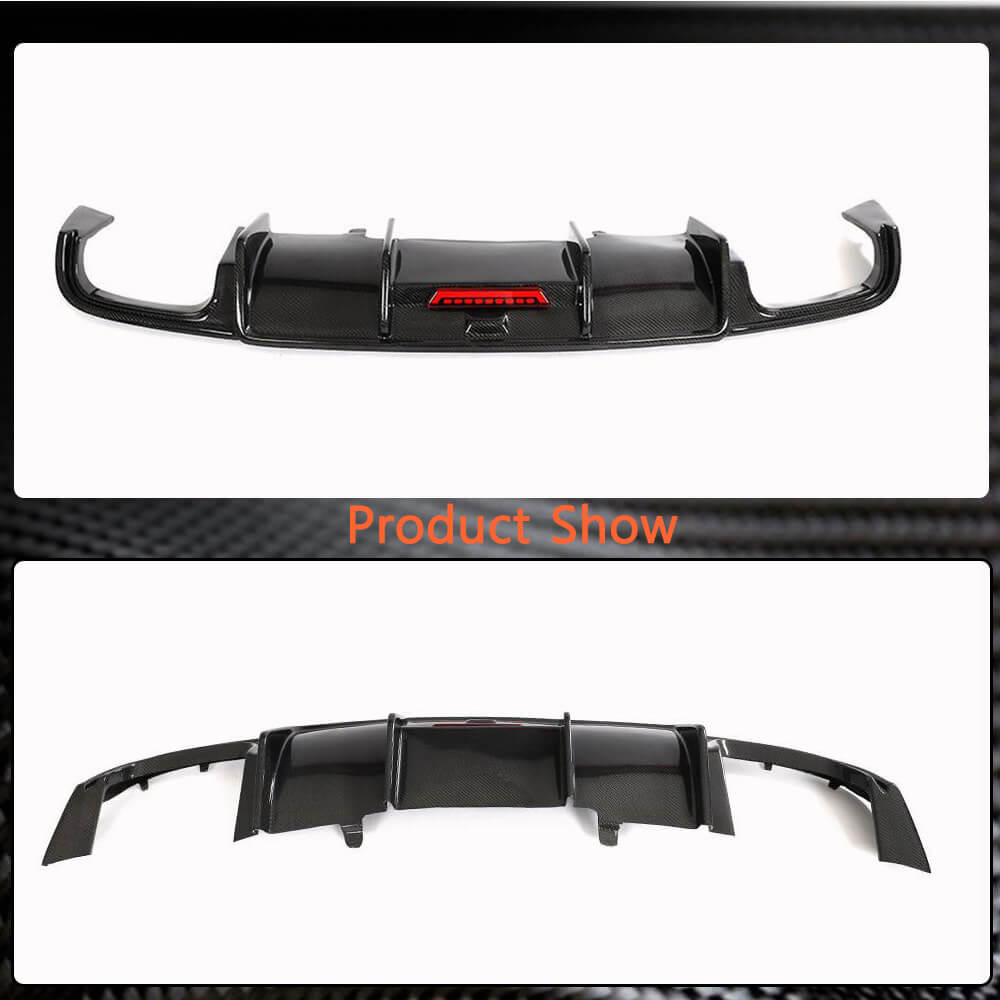Rear Bumper Diffuser (for Base SD 2015-2019, Carbon) for Audi A4 B9 2015-2024 - image 5