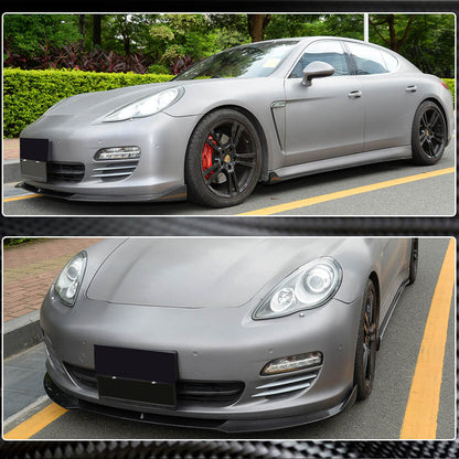 Front Bumper Lip Spoiler (for Base 2009-2013, Carbon) for Porsche Panamera 2009-2016 - image 3
