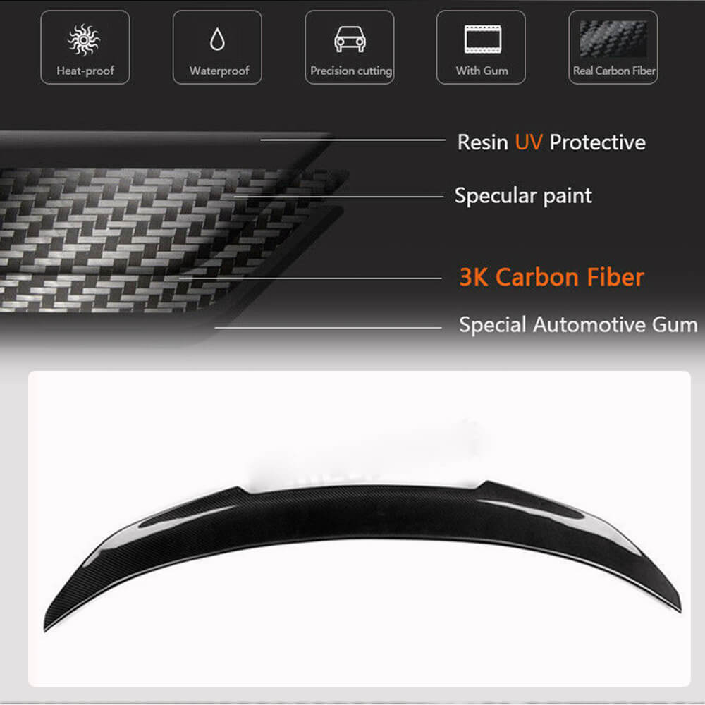 Rear Trunk Spoiler Carbon Fiber V2 for BMW X6 F-16 2014-2019 - image 3