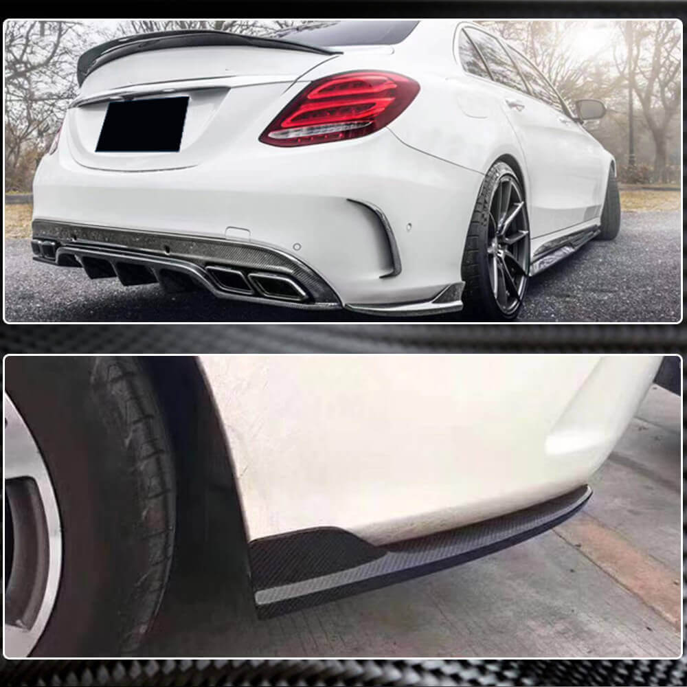Covers on the rear bumper Flap (for SD C43/C63 AMG 2015-2019, Carbon) for Mercedes C-class W205 2014-2021 - image 3