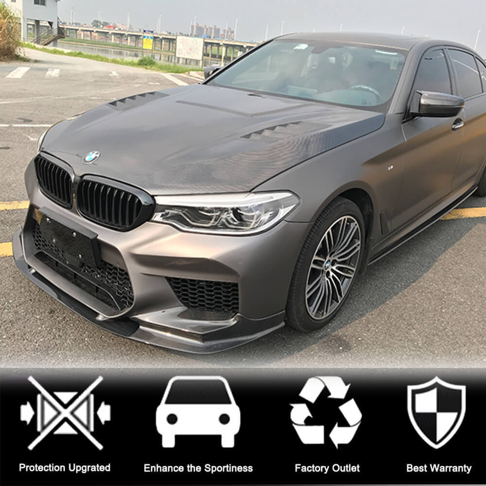 Front Bumper Lip V1 for M5 F90 2017-2020 Carbon for BMW 5 Series G30/G31 2017-2023 - image 3