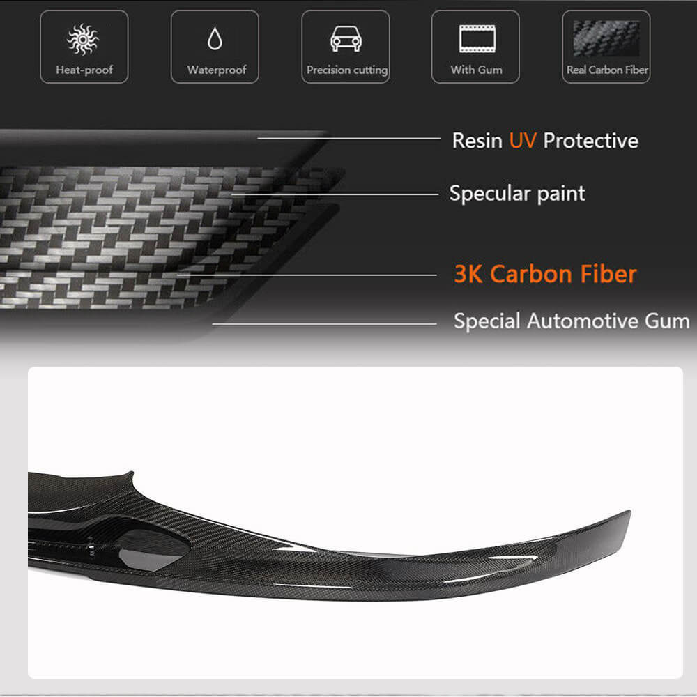 Front Bumper Lip V2 for M-Sport 2019-2022, Carbon for BMW 7 Series G11/G12 2015-2022 - image 3