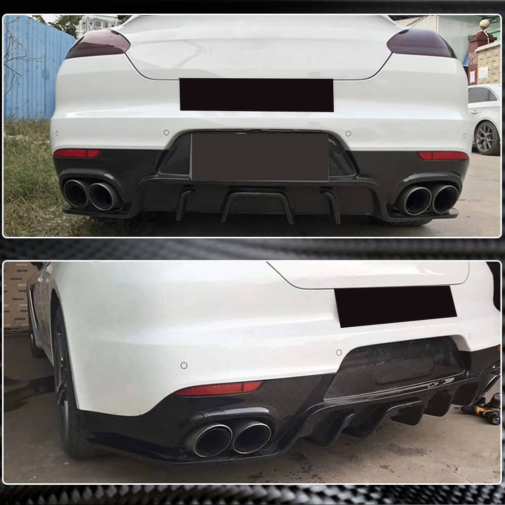 Rear bumper diffuser (2013-2016, Carbon) for Porsche Panamera 2009-2016 - image 3
