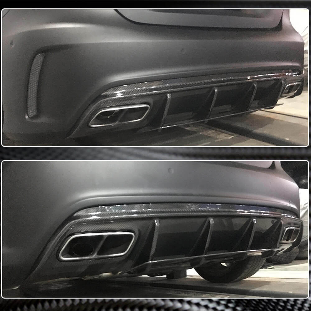 Rear bumper diffuser V1 (for AMG-Line / A45 AMG HB) for Mercedes A-class W176 2012-2018 - image 3