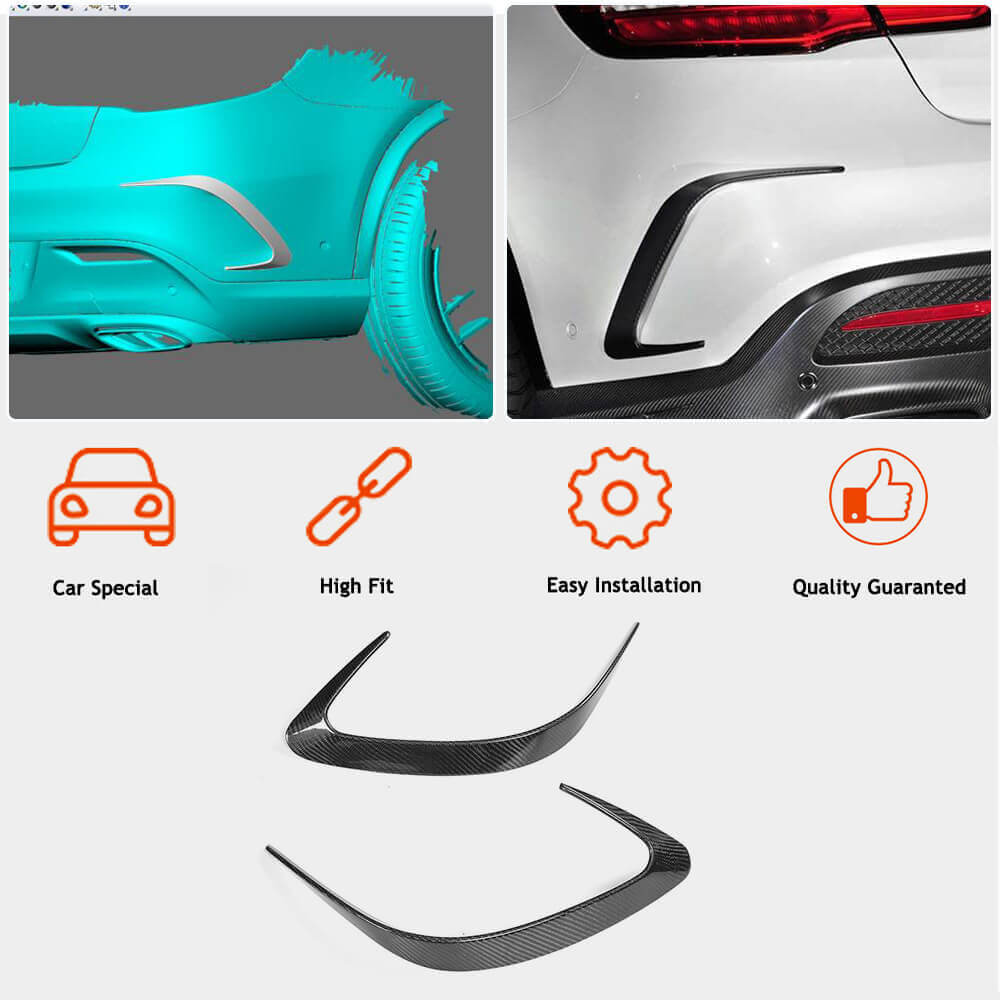Covers on the rear bumper (Carbon) for Mercedes GLE coupe C292 2015-2019 - image 3