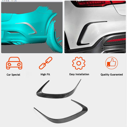 Covers on the rear bumper (Carbon) for Mercedes GLE coupe C292 2015-2019 - image 3