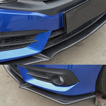 Front Bumper Lip Spoiler (Carbon) for Honda Civic Sedan X 2016-2021 - image 3