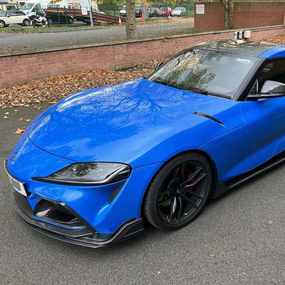 Cover on the front bumper Lip V2 (Carbon) for Toyota Supra 2019- - image 3