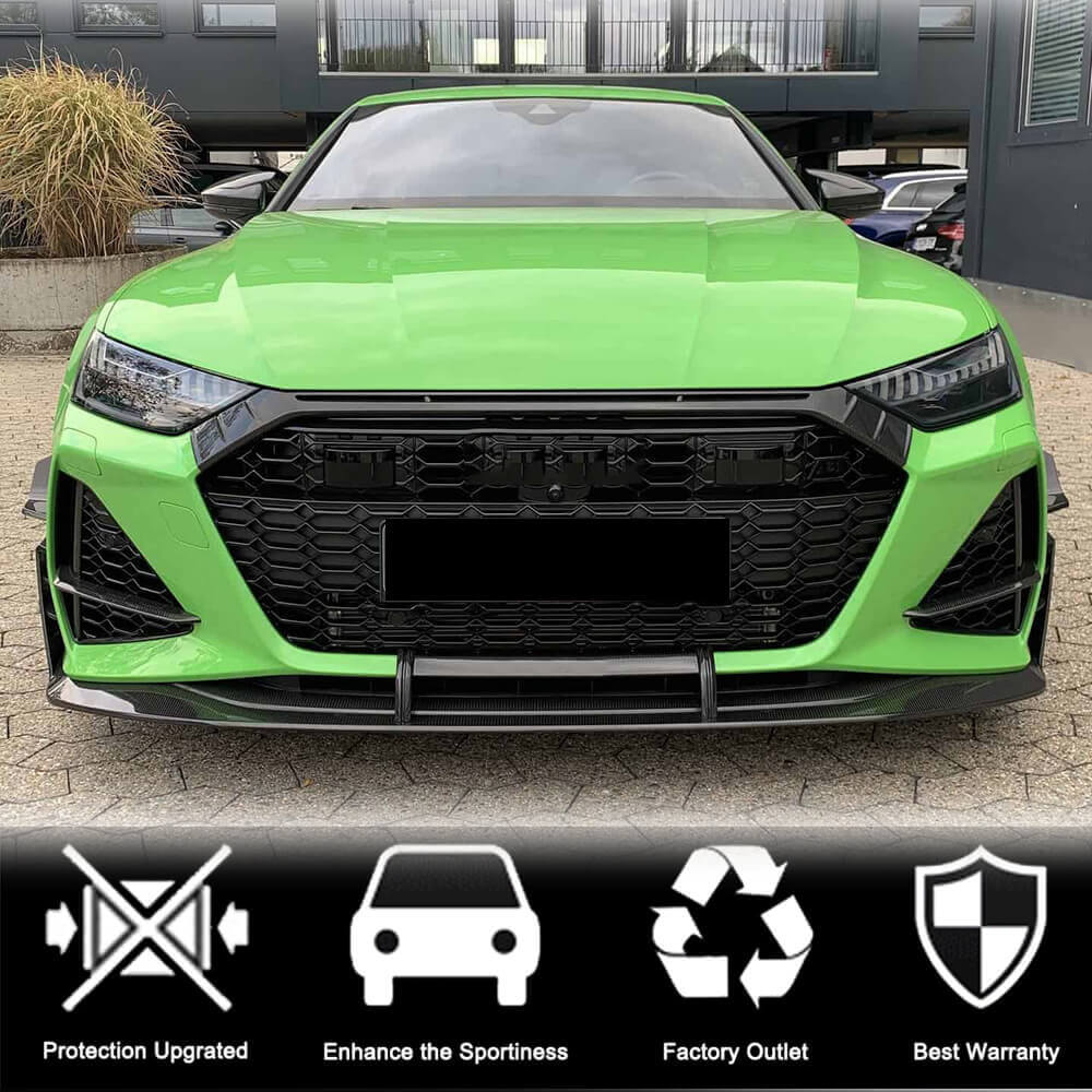 Front bumper lip V1 (for RS7 2018-2022, Dry carbon) for Audi A7 2018- - image 3