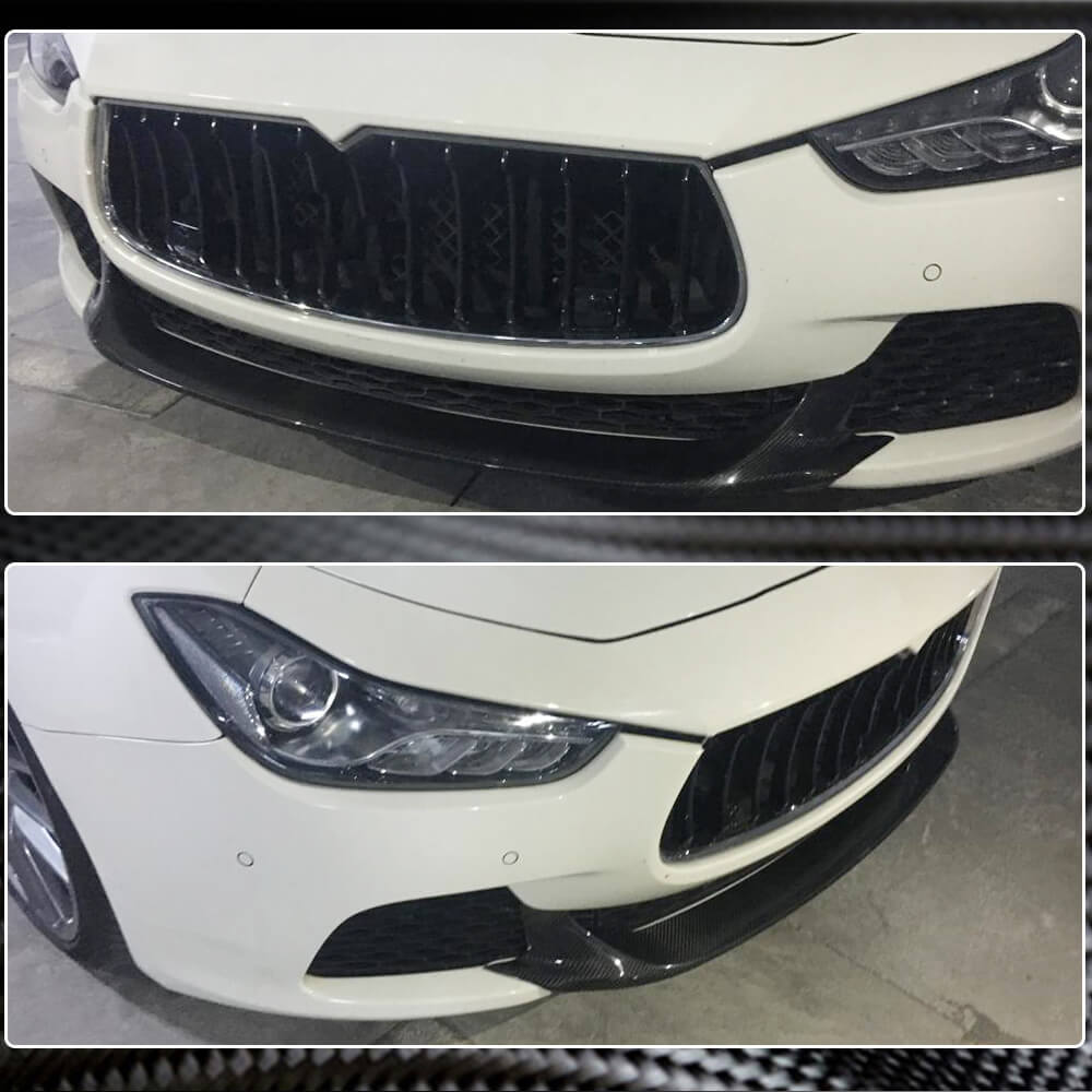 Lip V2 front bumper cover (for Base/S/S Q4 2013-2017, Carbon) for Maserati Ghibli 2013-2023 - image 3