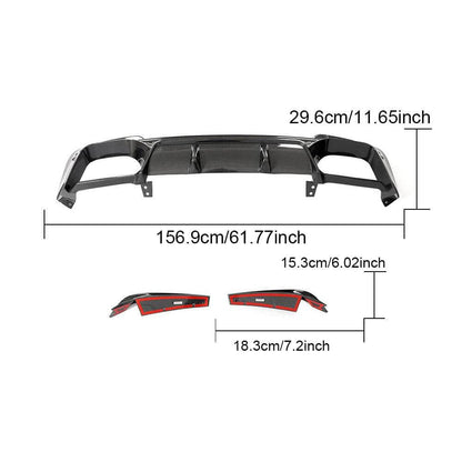 Rear Bumper Diffuser With Splitters Carbon Fiber (for F97) for BMW X3 G01 2018- - image 3
