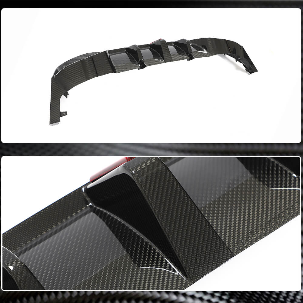 Rear Bumper Diffuser (for GTI HB, Dry Carbon) for Volkswagen Golf 8 2019- - image 3