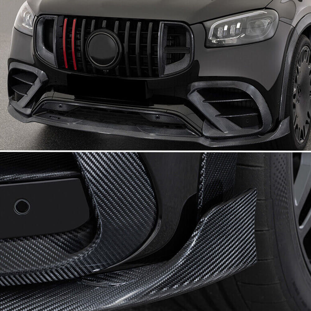 Front Bumper Lip Extensions (GLE63 AMG, Carbon) for Mercedes GLE coupe C167 2019- - image 3