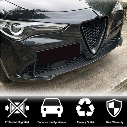 Front lip spoiler (for Base, 2017-2023, Carbon) for Alfa Romeo Stelvio 2016- - image 3