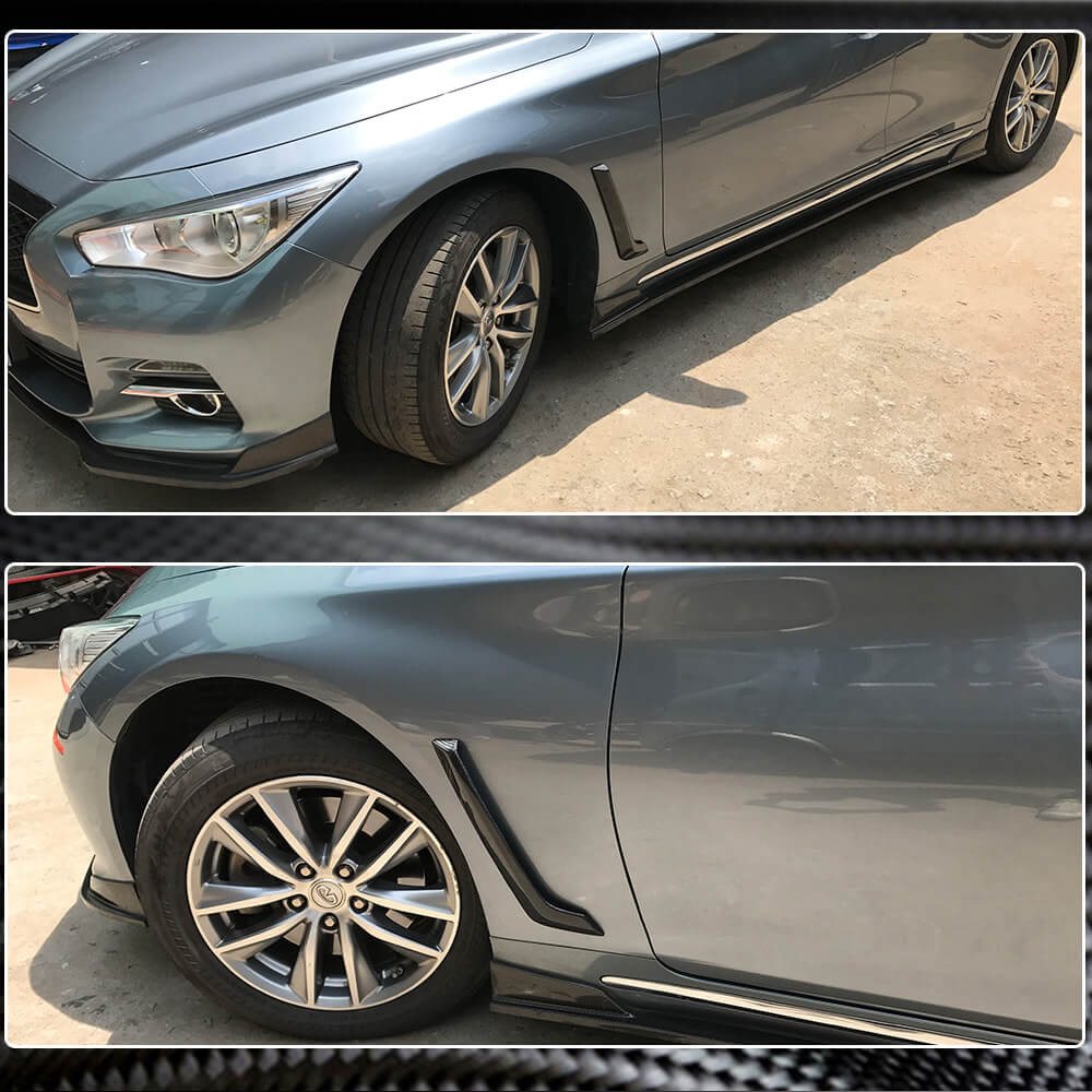 Carbon Front Fender Covers (for Q50 Base/Sport 2014-2020) for Infiniti Q50/Q60 2013-2024 - image 3