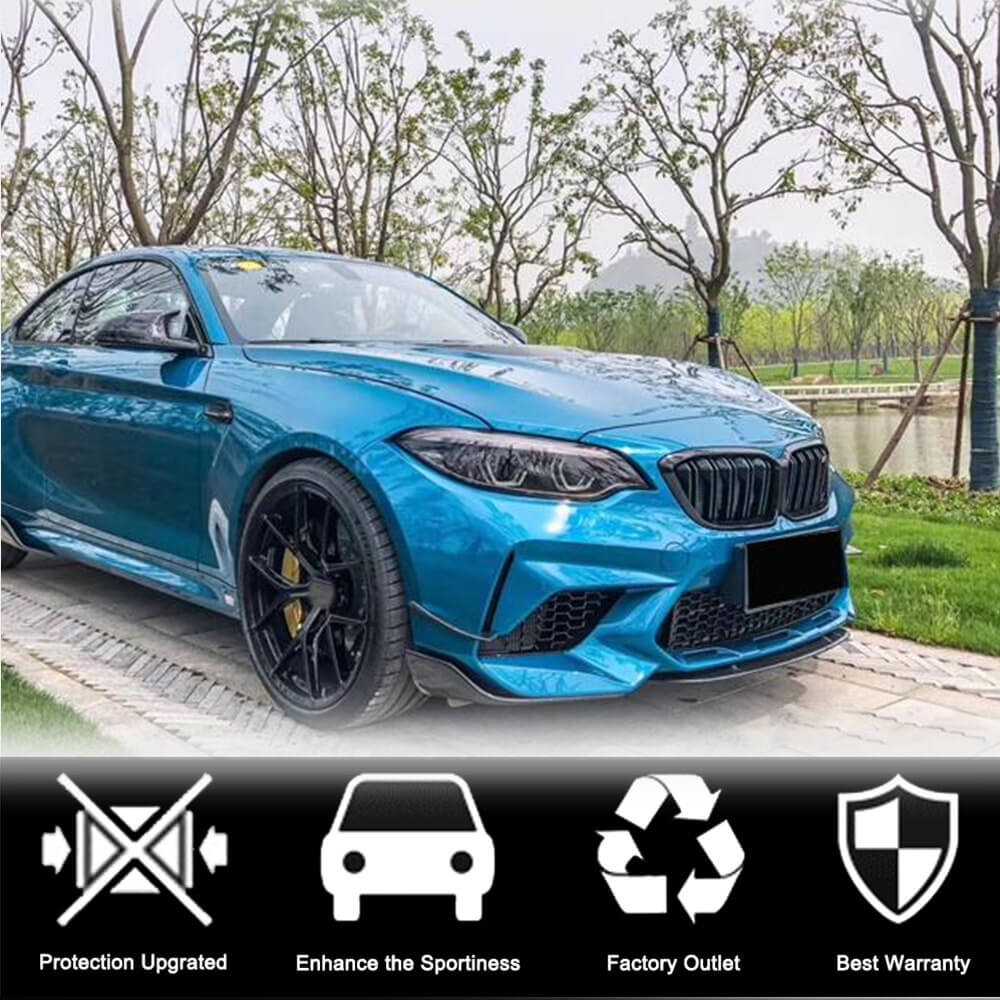 Front Bumper Lip V7 (for F87 M2/M2C, Carbon) for BMW 2 Series F22/F23 2014-2021 - image 3
