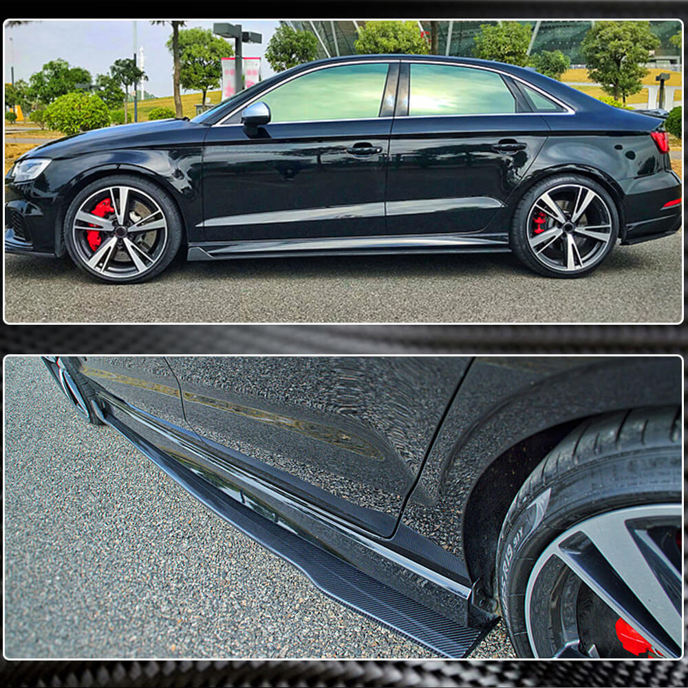 Side Skirts (for RS3 Sedan 2017-2019, Carbon Fiber) for Audi A3 2012-2020 - image 3