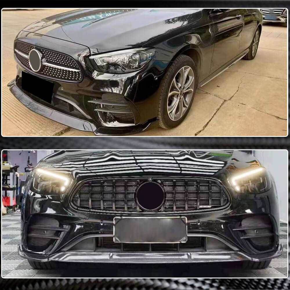 Front Bumper Lip Spoiler (for AMG-Line 2020-2023, Carbon) for Mercedes E-сlass W213 2016-2023 - image 13