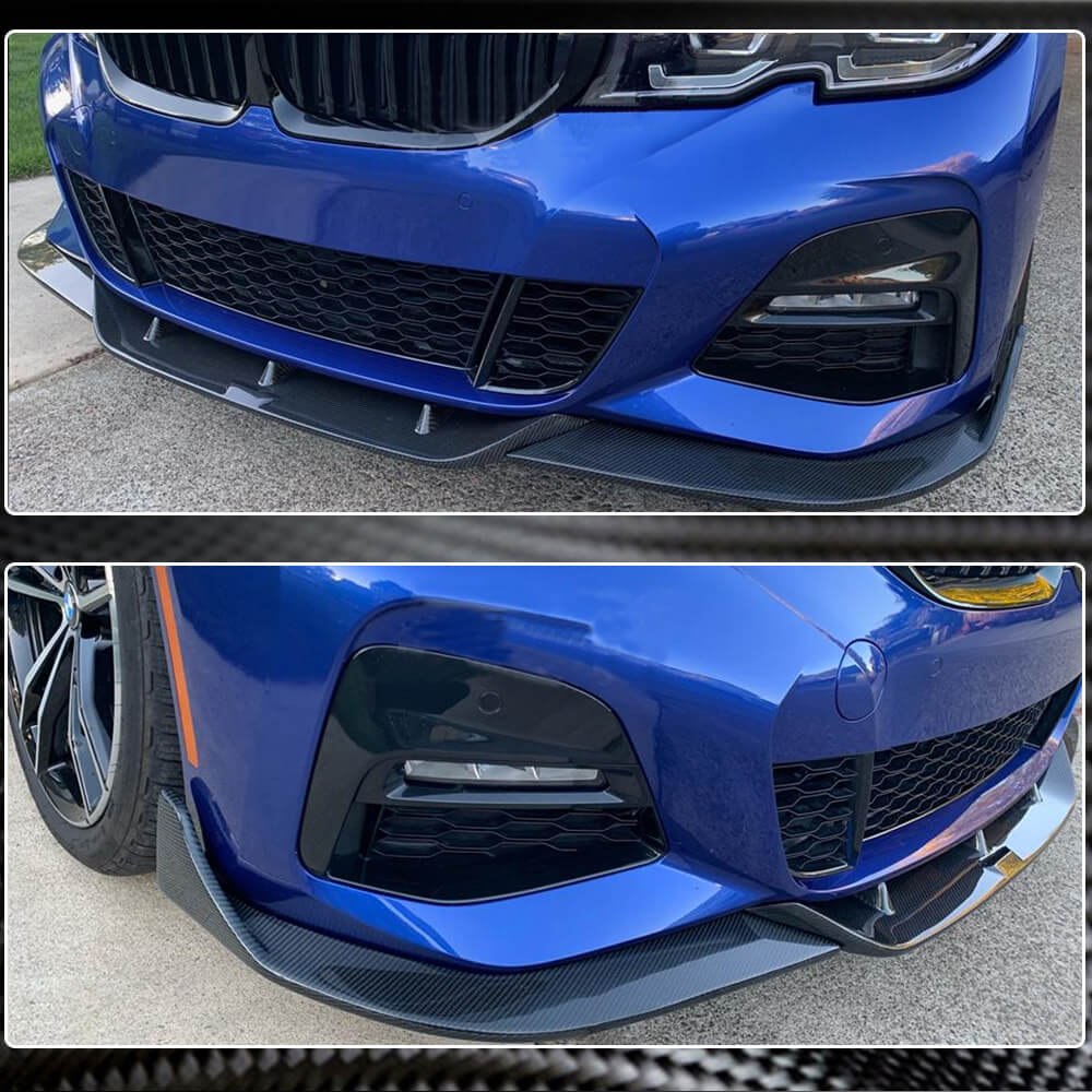 Front Bumper Lip Carbon Fiber V4 (2019-2022 M-Sport) for BMW 3 series G20/21 2018- - image 3