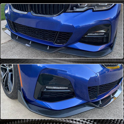 Front Bumper Lip Carbon Fiber V4 (2019-2022 M-Sport) for BMW 3 series G20/21 2018- - image 3