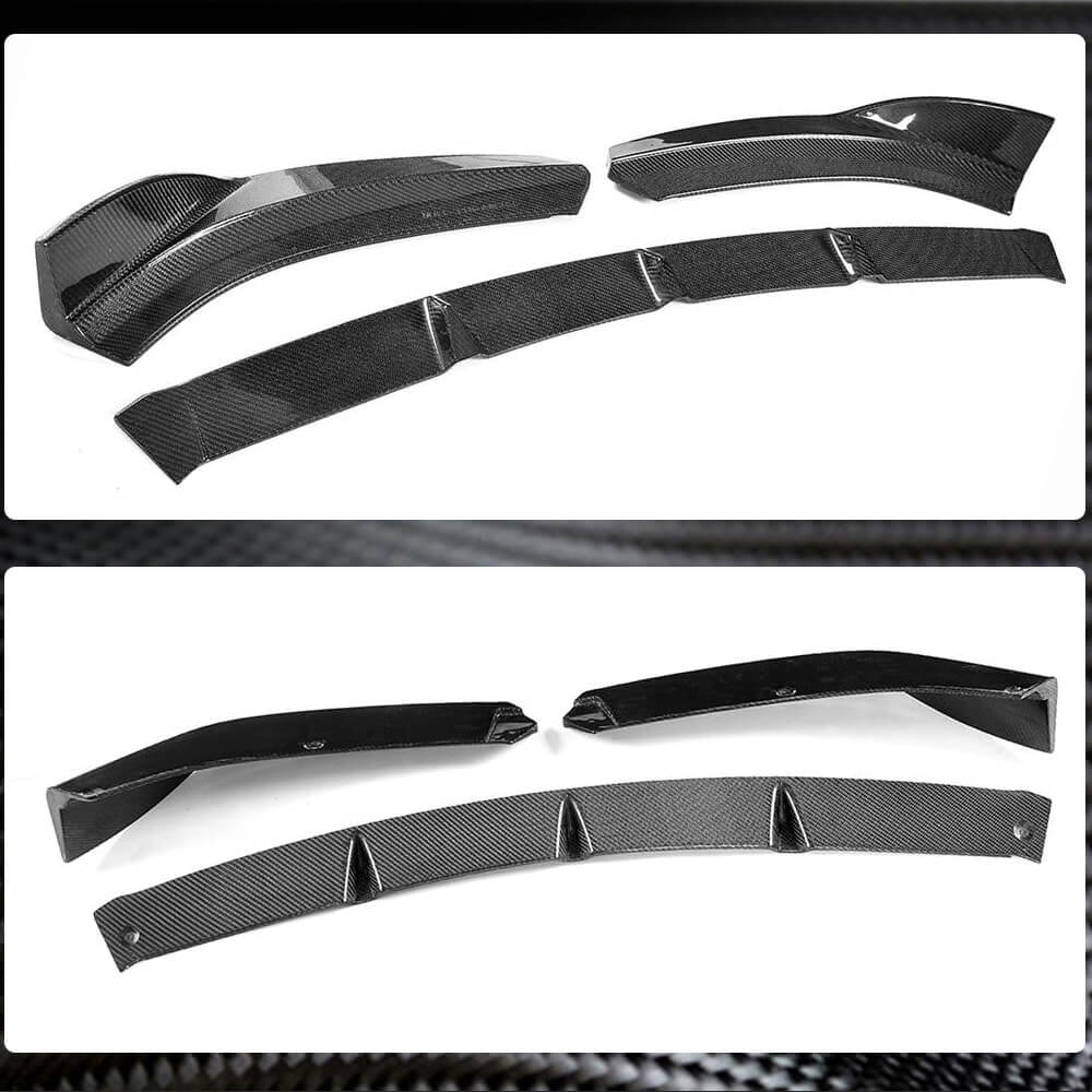 Front bumper lip spoiler Lip V2 (for S-Line Sedan 2017-2020, Carbon) for Audi A3 2012-2020 - image 3