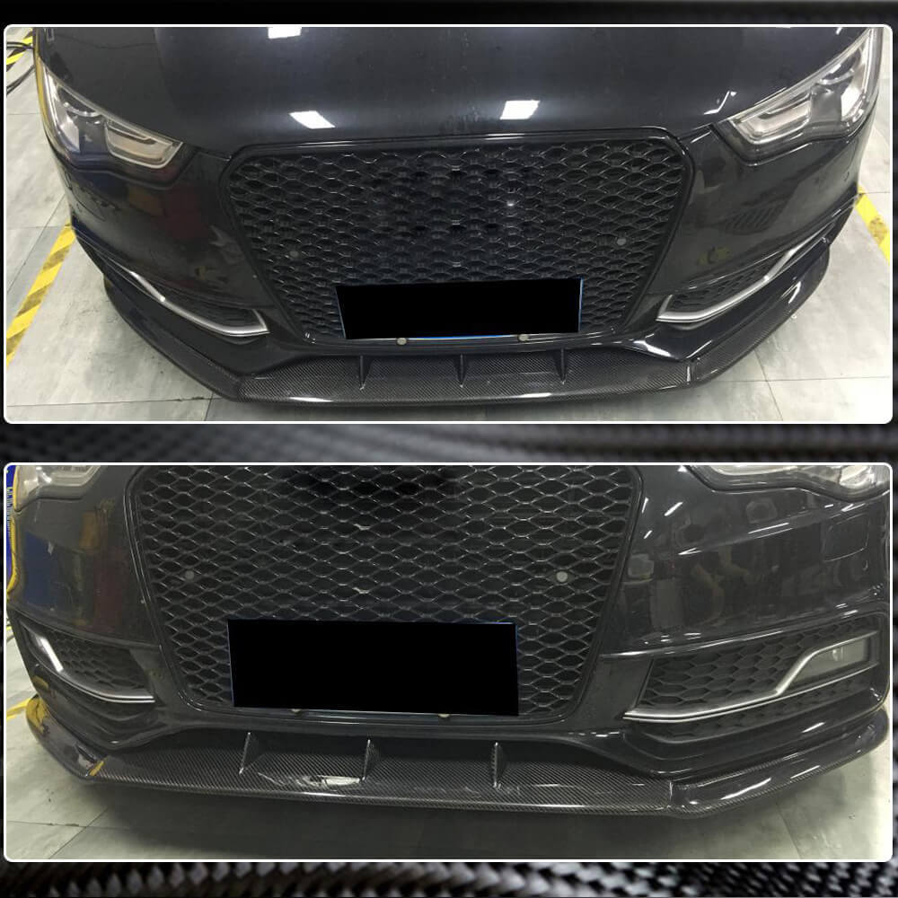 Front Bumper Lip V4 (for S-Line 2012-2015, Carbon) for Audi A5 2007-2015 - image 3