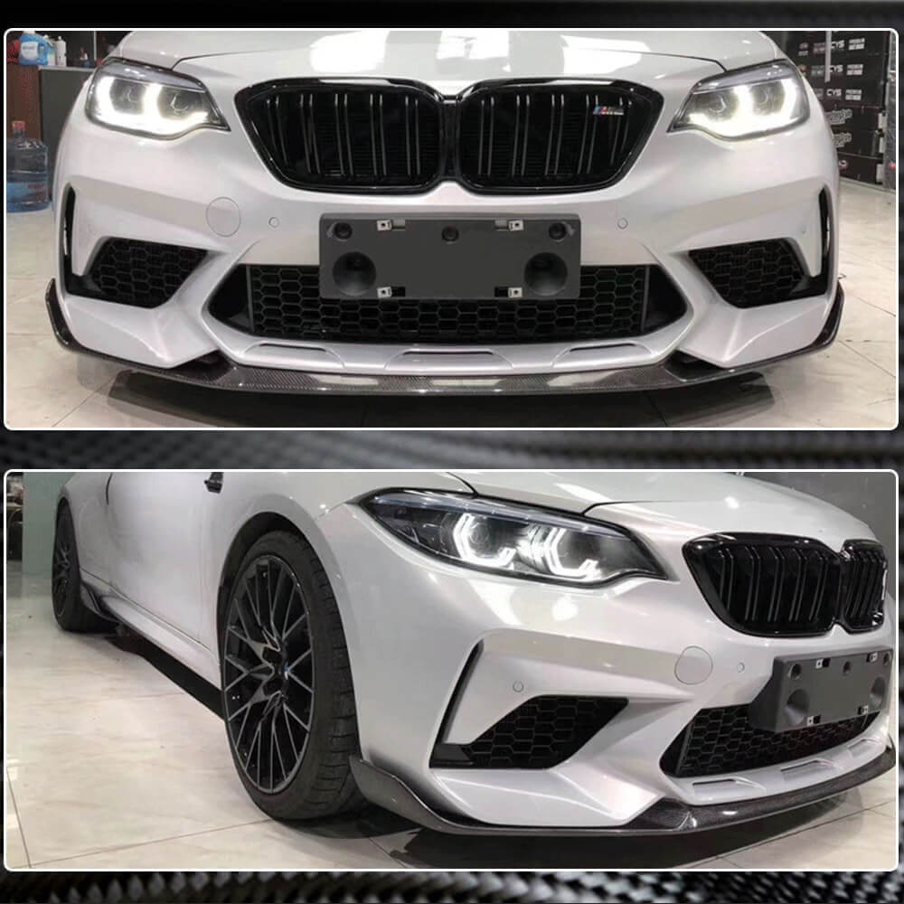 Front Bumper Lip Carbon Fiber V7 (for factory M2 Competition) for BMW 2 Series F22/23 2014-2021 - image 3
