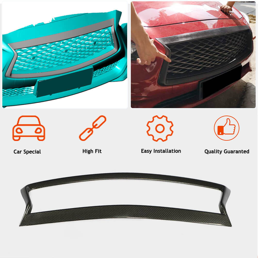 Front Grille Surround Trim (for Q50 2018-2022, Carbon) for Infiniti Q50/Q60 2013-2024 - image 3